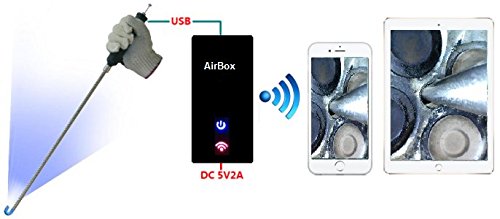 VA-400-WiFi Bundle: Vividia Ablescope VA-400 USB Rigid Articulating Borescope Plus VA-B2 WiFi AirBox