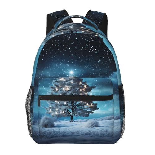 Sac à dos décontracté pour ordinateur portable motif sapin de Noël pour ado