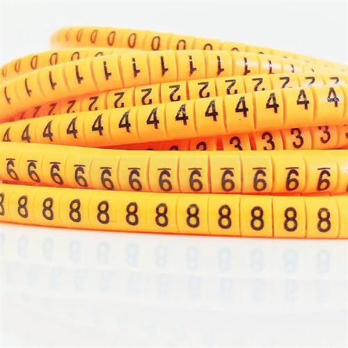 �P�[�u���}�[�J�[�A �P�[�u�� �}�[�J�[ ���C���[ ���x���ԍ� 0 �` 9 ���� AZ �}���`�J���[ �p�b�N 100 1000 ��(Ec-3-1000pcs-yellow)