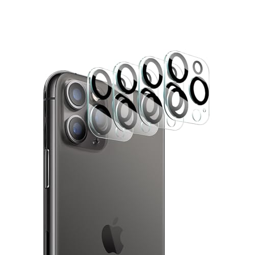 Fynorao 4-Pack Camera Lens Protector for iPhone 11 Pro Max/11 Pro 9H Tempered Glass Camera Cover Screen Protector Accessories HD Clarity Anti-scratch Case Friendly Shockproof Full Protective