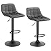 WOLTU 2X Taburetes Alto de Cocina Taburete de Bar Diseño Asiento en Terciopelo Taburete Giratorio con Respaldo Regulable en Altura Muebles Sillas Gris Oscuro BH273dgr-2