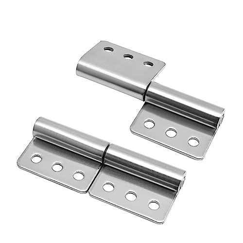 Aicosineg 2Pcs Stainless Steel Detachable Hinges 3.94 X 2.36 X 0.12 Inch (Lxwxt) Right Hand Db033-7 Slip Lift Off Hinge Joint Flag Hinges For Cabinet Home Door Hardware Silver Tone #TOP5