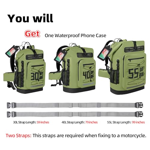 Image of MORXPLOR Dry Bag Waterproof,5L /10L /20L /30L /40L /55L Roll Top Dry Bag Backpack with WaterProof Phone Case for Swim,Kayak