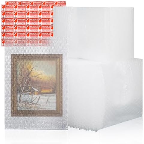 Parts3A Moving Supplies,100Pcs Bubble Out Bag（50pcs 8x10,50pcs 10x12),for Small Business Moving Shipping Packaging Storage, with fragile label Cover