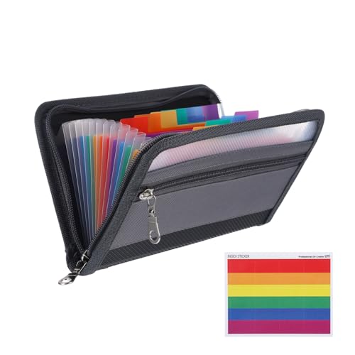 Fächermappe Dokumentenmappe mit Reißverschluss 13 Fächern Ordner Organizer Dokumententasche A5 Mappe mit Fächern Geld Organizer Haushaltsbuch mit Geldfächer für Schecks Rechnungen Coupon (20.5*12cm)
