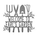 Find Me In The Garden Custom Sign – Personalized Outdoor Garden Decor, Custom Metal Yard Sign with Pitchfork Swirl, Unique Gift for Gardeners, Decorative Plant Marker for Backyard, Patio, or Greenhouse (12' Pitchfork Swirl)