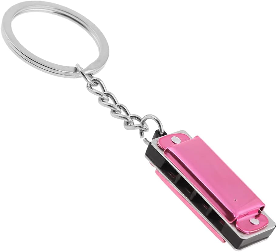 Colorful Harmonica Keychain Harmonica 8 Tone 4 Holes for Key Chain for Key 3.6 x1.2 x 0.8cm for Kids Toy