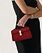 Clutch Purses for Women - Small Evening Bag - Trendy Top Handle Purse - Adjustable Crossbody Handbag PU Leather - Dark Red