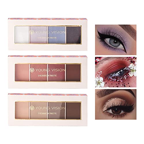 Uock Four-Color Eyeshadow Palette Highly Tinted Matte Pearlescent Eyeshadow Makeup Palette Long-Lasting Waterproofing (A) #TOP5