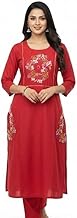 ROMAN HOME Printed Straight Kurti for Women, Short Length, Multicolour, Round Neck, Regular Fit, Pack of 1