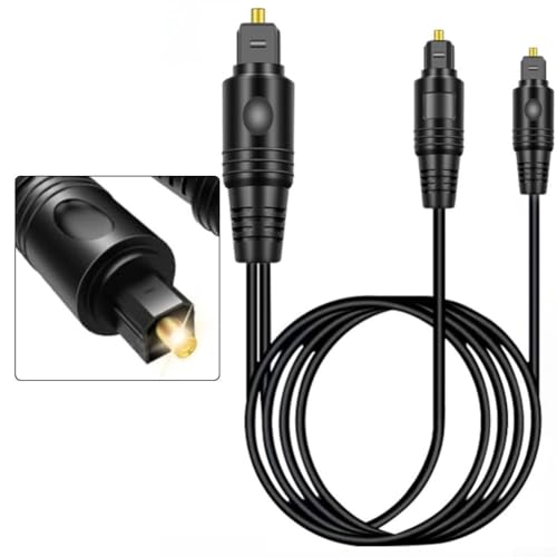 Répartiteur audio en fibre optique avec 1 entrée et 2 sorties pour consoles de jeu et récepteurs AV prenant en charge l'audio PCM non compressé (1,5 mètre)