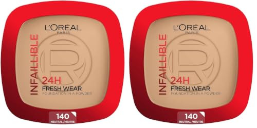 Image of L'Oreal Paris Infallible 24H Powder Foundation, 140 Golden Beige (Pack of 2)
