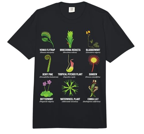 Carnivorous Plants Chart Venus Flytrap, Pitcher Plant Comfort Colors Adult Heavyweight T-Shirt