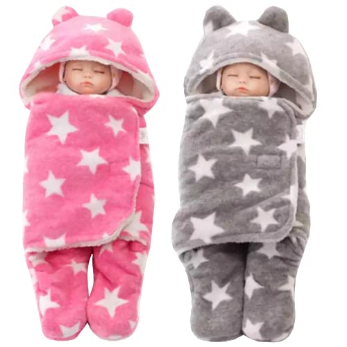 Image of BRANDONN Baby Blanket Newborn Gift Pack of Swaddle Wrapper, 0-9 Months, Length 68 cm x Width 68 cm