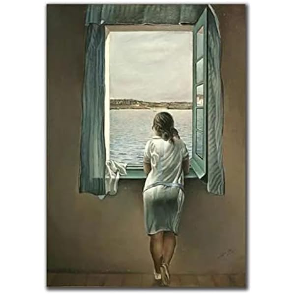 Dekoracja ścienna do sypialni obraz na ścianę obraz skandynawski obraz na płótnie obraz kobiety na oknie plakat i druk artystyczny dekoracja domu 60 x 80 cm bez ramy