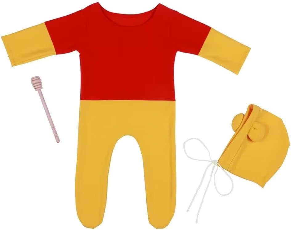 Newborn Photography Baby Photo Shoot Props Bear Boys Girls Cap hat and Footie Romper Suit Outfit Set - Image 4