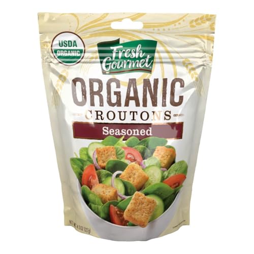 Fresh Gourmet Specialty Croutons | Organic Seasoned | 4.5 Ounce, Pack of 9 | Crunchy Salad Topper