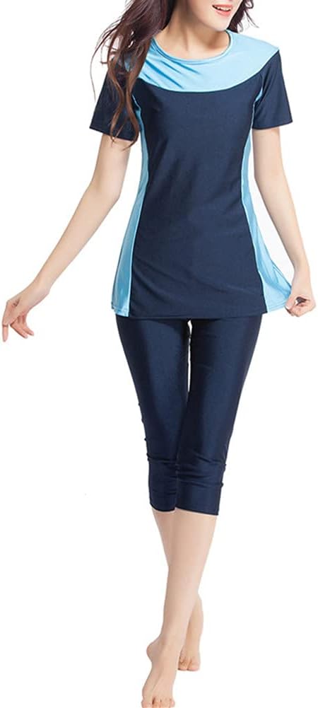 TianMaiGeLun Modest Swimwear for Women's Rash Guard Short Sleeve Swimwear Modesty Swimming Costume Surfing Suit Burkini