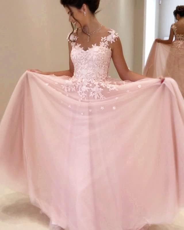 Robe de soirée longue en tulle gris taille 48 pour mariage et bal - 5