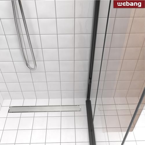 WEBANG 24 Inch Linear Shower Drain Rectangular Floor Drain with Accessories Reversible 2-in-1 Cover Tile Insert Grate Removable SUS304 Stainless Steel CUPC Certified Brushed - Thumbnail 6