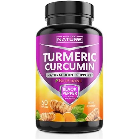 Turmeric Supplement – High Absorption Tumeric Curcumin with BioPerine Black Pepper Extract & Curcuminoids – Joint Health Support - 60 Capsules Cover