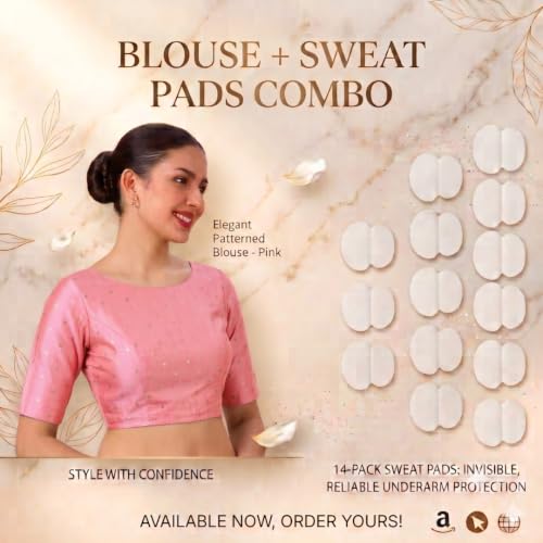 Image of Studio Shringaar Women Cotton Silk Silky Brocade Readymade Elbow Length Sleeves Saree Blouse Choli