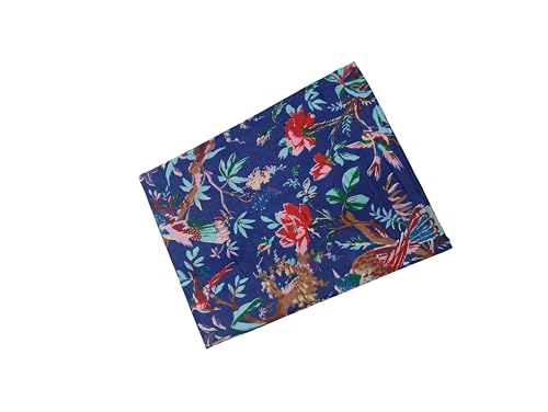 Image of Doraya Pure Cotton Dress Making Fabric Sanganeri Print Jaipuri Hand Block Printed Unstitched Dress Material for Women Blouse /Plazzo,Kurti /Lehenga Piece Womens 43 inch Inches Width (Blue 6, 3 Meter)