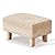 Cpintltr Foot Stool Ottoman Rectangular Footrest Pouf Ottomans Natural Seagrass Footstool with Wooden Legs Hand Weave Step Stool for Living Room Bedroom Entryway Natural White