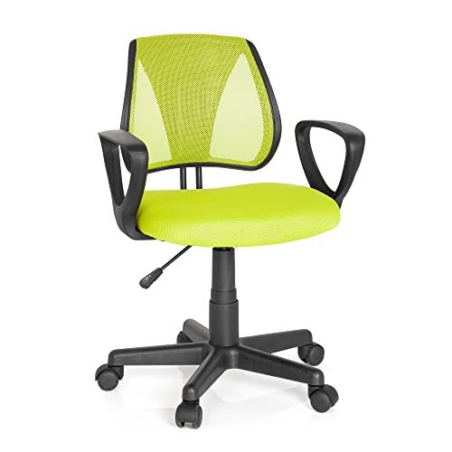hjh OFFICE 725108 Silla de Escritorio para niños KIDDY CD Malla Verde, Respaldo de Altura Regulable, Silla giratoria Infantil Cover