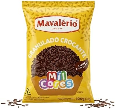 Mavalerio Mil Cores, Vermicelli Cacao Flavored Hard Sprinkles 1000G Bakery Cake& Ice Cream Decoration 1Kg Bag