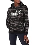 PUMA Damen Essentials+ Logo Camo Hoodie Kapuzenpullover, Black, Medium