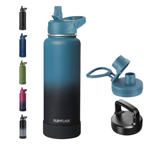 RUBYFLASK 40oz Insulated Water Bottle with...