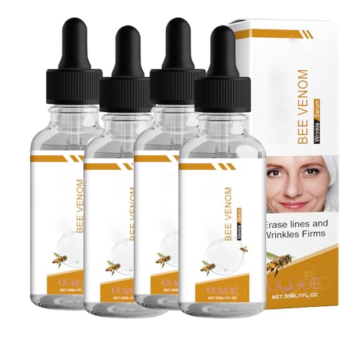 Bee Venom Essence Lotion,Bee Venom Wrinkle Removal Cream,Anti-aging Serum for Smoothing Fine Lines, Wrinkles & Firming Loose Sagging Skin (4PCS)