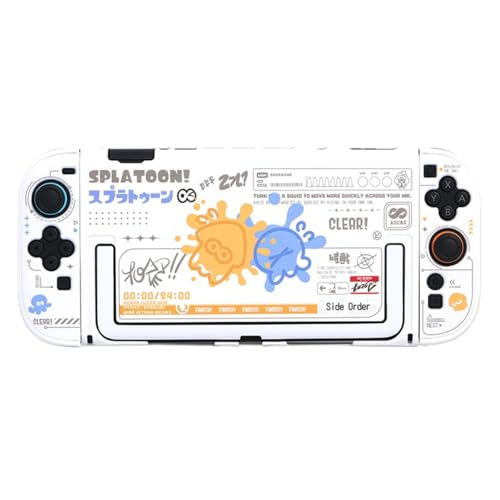 [YAYANA]スプラトゥーン for Switch 2収納ケース ゲーム機保護カバー ドーディング収納バッグ防塵ベース 大容量 スイッチ収納バック 保護カバー 防塵防汚防水 耐衝撃 旅行用 (白い保護ケース)