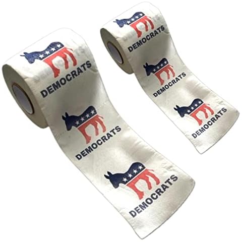 Pesky Patriot Anti-Democrat Party Toilet Paper Rolls | 2-Pack Hilarious Color Printed Donkey Democrat Political Novelty Gag Gift Idea for Republicans or Democrats | Includes 2 Rolls Cover