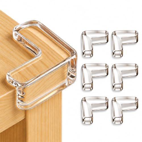 Pack of 6 Clear Silicone Corner Protector for Baby | Baby Proofing Corner Guards for Sharp Edges | Table & Bed Corners Edge Protector for Kids Safety | Corner Protector for Furniture | Self Adhesive