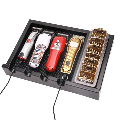 Barber Clipper Tray, Clipper Organizer Razor Case with 4 Notches, Anti-slip Hair Trimmer Holder Tray, Barber Tool Box - Image 3