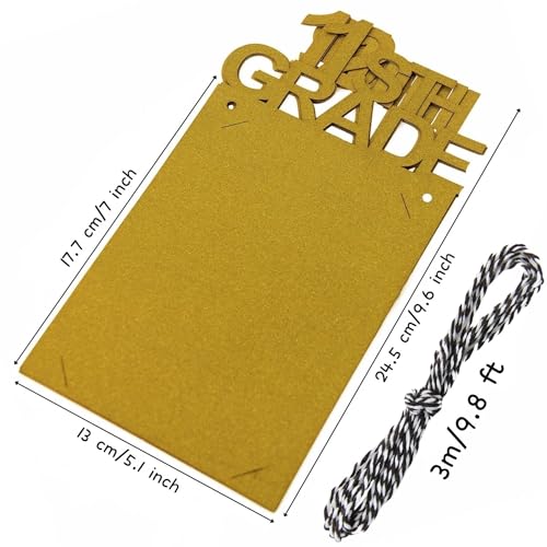 Image of Graduation Party Decorations 2026 2027 Photo Banner for Class of 2026 Decorations K-12 Photo Display for High School 5th 8th Grade Party Supplies Gold SG063GD