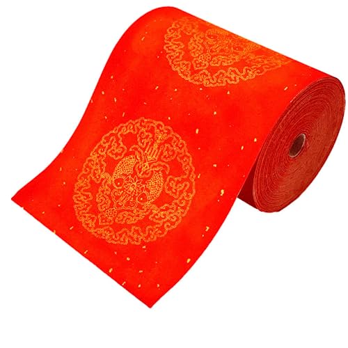 Xuan Papel de arroz rojo premium con acabado oro para caligrafía de 春节 Chunlian
