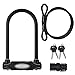 Master Lock 8274EURDPRO Candado Bicicleta U con Cable, Llave, Soporte de Transporte, Antirrobo Certificado, óptimo para Bicicleta Electrica y Montaña, Negro, medium + cable