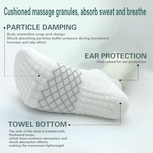 Athletic Running Ankle Socks, Low Cut Cushioned Anti-Blister Tab Sports Socks Men Women 6Pairs4