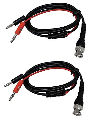 Tetra-Teknica TMA016 BNC Male to Non-Stackable Dual Banana Plugs Test Lead for Oscilloscope, 40 Inch, 2 Sets