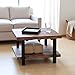 Pomona 27-Inch Rustic Square Coffee Table – Solid Pine Wood with Natural Weathered Finish and Industrial Metal Legs – Small Space Living Room Accent by Alaterre Furniture