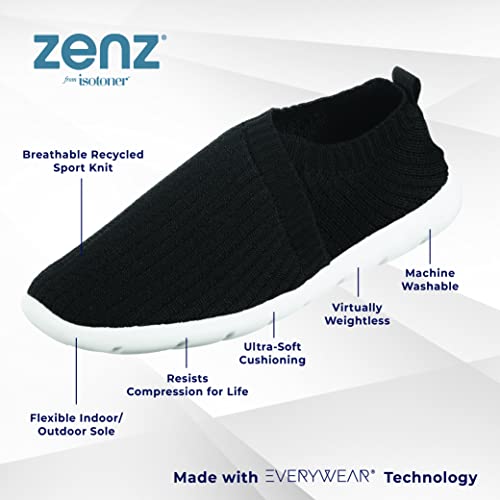 isotoner Women's Lightweight Recycled Stretch Sport Knit Slip-on Slipper Bootie Moccasin2