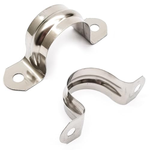Image of Nge 1inch Rigid Pipe Strap Clamp-Two Hole Strap-U Bracket Tube Clip-Stainless Steel Heavy Duty Pipe Fasten Holder-Secures Conduit,50Pcs(35mm)