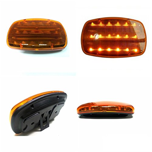 Wireless 12V Battery Operated Amber 16 LED Beacon Flashing Light Warning Magnetic Mount