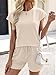 ANRABESS Womens Waffle Knit 2 Piece Short Sets Cap Sleeve Summer 2026 Matching Lounge Outfits Travel Beach Vacation Sweatsuit Almond Large
