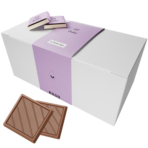 Coffret de Chocolats - Boîte de 70 Carrés de Chocolat Individuels au Lait et Praliné à Déguster ou Offrir - 100% Pur Beurre de Cacao - Fabriqué en France...