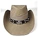 Produktbild HONG YI-HAT Kleid Accessoires Herren Damen Mesh Leder Westernhut Cowboyhut breite Krempe Outdoor Sombrero Hombre Cowgirl Hut Jazz Hut, Leder, Khaki, 58-59cm