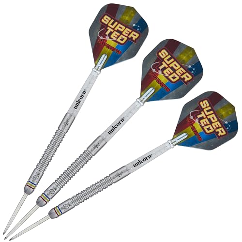 Unicorn Steel Tip Professional Darts Set, Red, Blue & Yellow, 23 g - Image 3